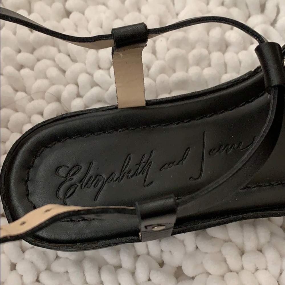 Black leather Elizabeth and James strappy sandals - Picture 5 of 7